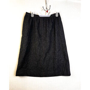 Wool Skirt Women's Medium Gray Vintage Lined Work Preppy Academia Minimalist